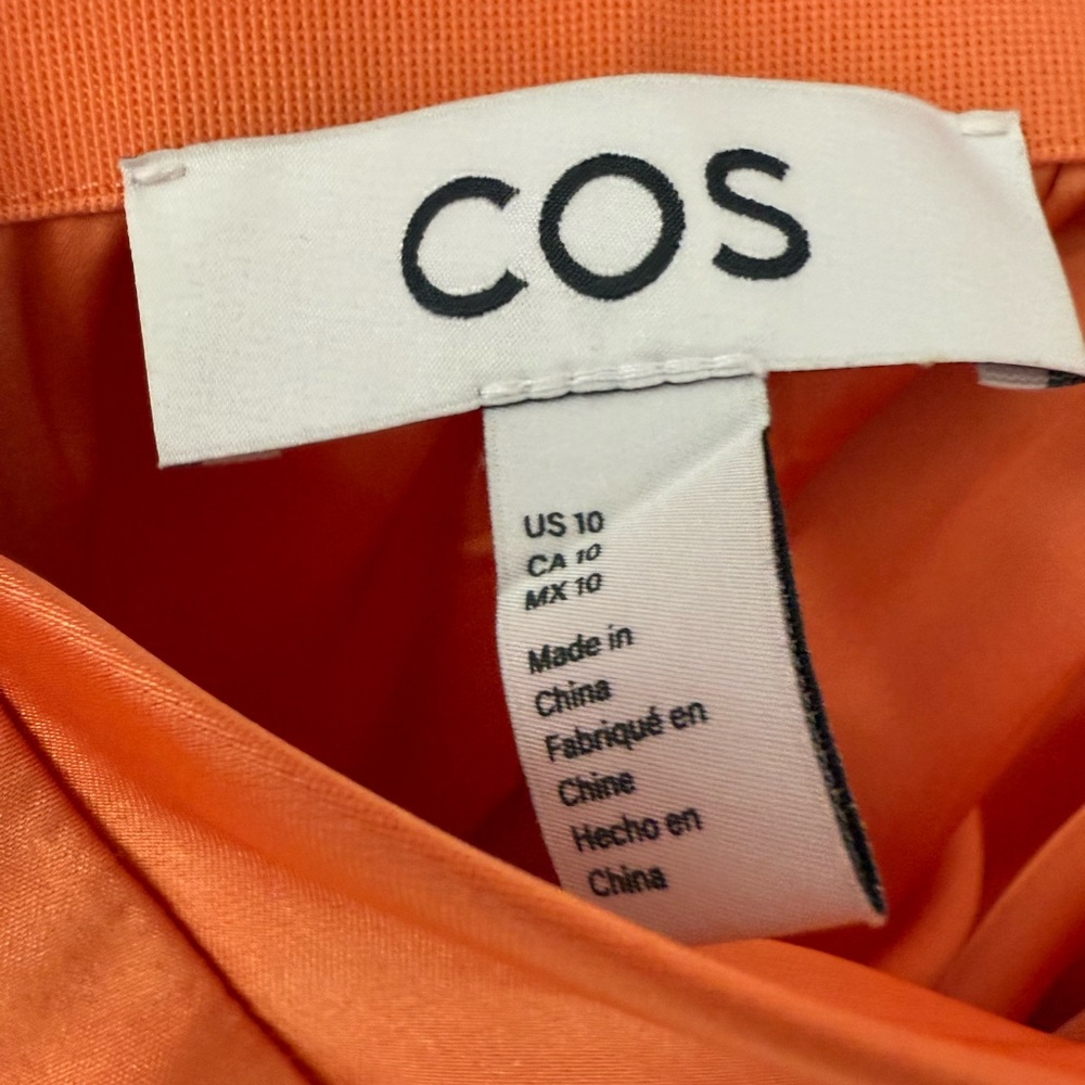 COS Orange Draped Open Back Mini Dress - Picture 9 of 11